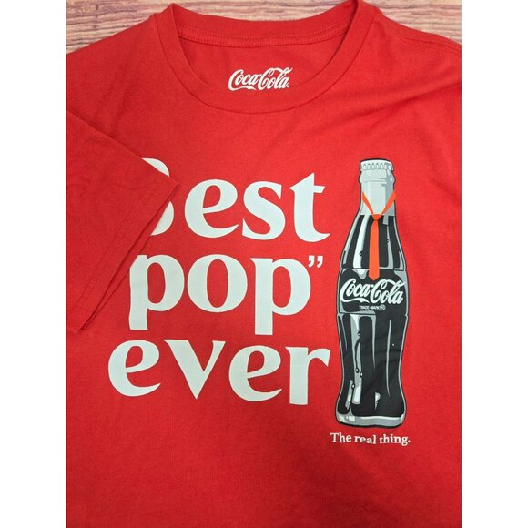 Coca-Cola "Best Pop Ever" T-Shirt XL Red Cotton/Polyester - Picture 3 of 7